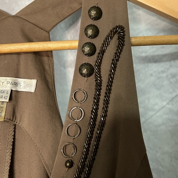 LUCY PARIS Brown Steam Punk Victorian Style Vest with Brass Look Buttons & Beads - Picture 5 of 14